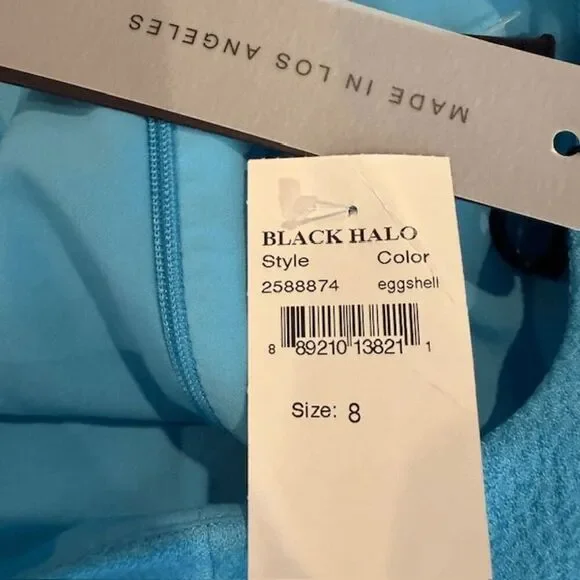 NEW! Black Halo Sanibel 2-Piece Mini Dress Crop Top & Skirt Size 8 Aqua - Picture 9 of 16